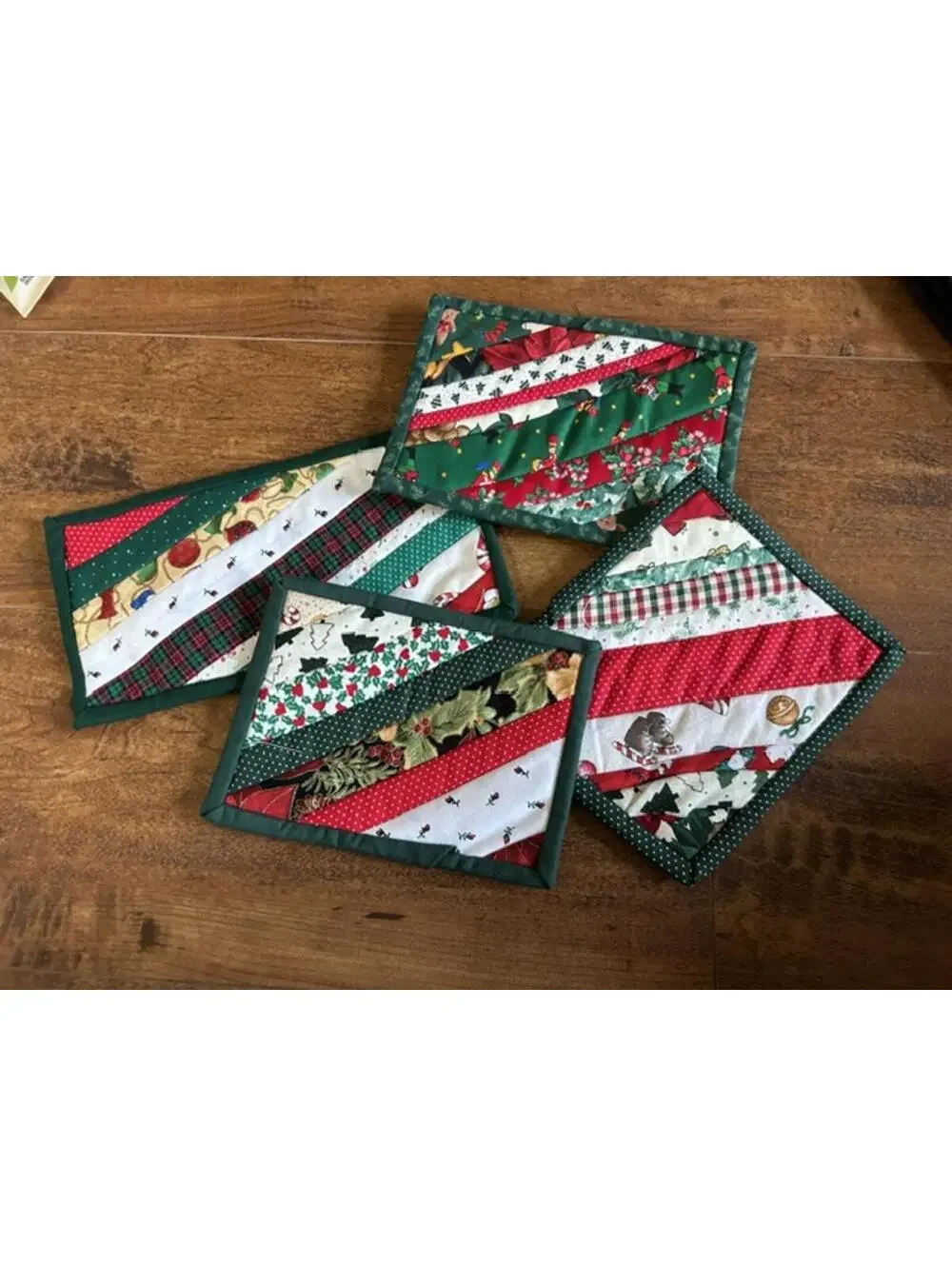 Set of 4 Handmade Christmas Quilted Potholders